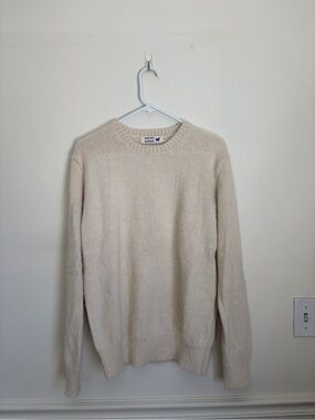 Men's Alpaca Fur Sweater by Industry of All Nations in Cream